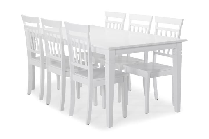 Ruokapöytä Twain 6 kpl Catskill tuolia - Valkoinen - Huonekalut - Pöydät & ruokailuryhmät - Ruokailuryhmä