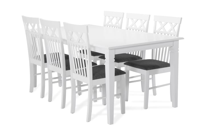 Ruokapöytä Twain 6 kpl Magdalena tuolia - Valkoinen - Huonekalut - Pöydät & ruokailuryhmät - Ruokailuryhmä