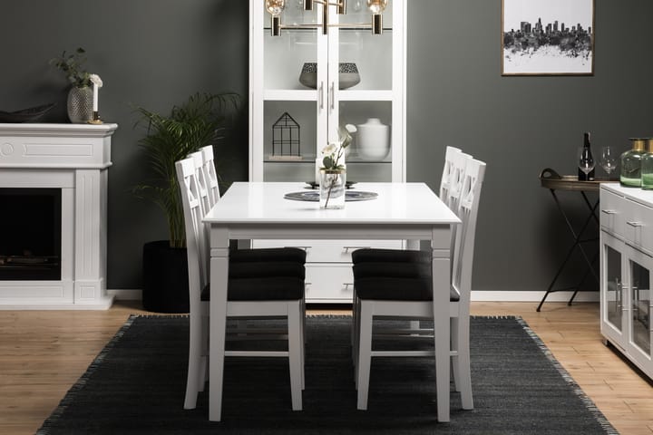 Ruokapöytä Twain 6 Magdalena tuolia - Valkoinen - Huonekalut - Pöytä & ruokailuryhmä - Ruokailuryhmä