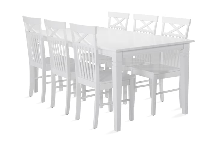 Ruokapöytä Twain 6 Matilda tuolia - Valkoinen - Huonekalut - Pöytä & ruokailuryhmä - Ruokapöydät & keittiön pöydät