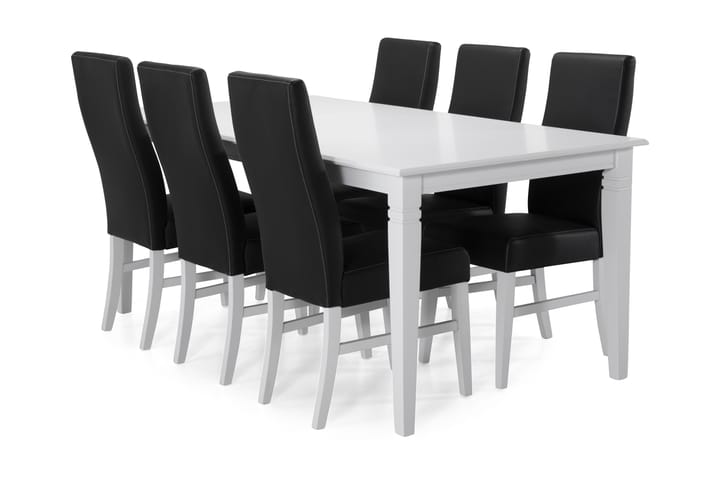 Ruokapöytä Twain 6 Max tuolia - Valkoinen/Musta - Huonekalut - Pöydät & ruokailuryhmät - Ruokailuryhmä
