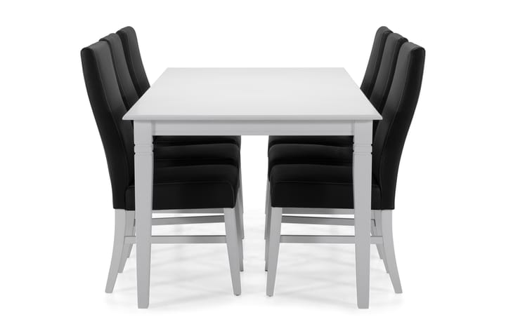 Ruokapöytä Twain 6 Max tuolia - Valkoinen/Musta - Huonekalut - Pöytä & ruokailuryhmä - Ruokailuryhmä