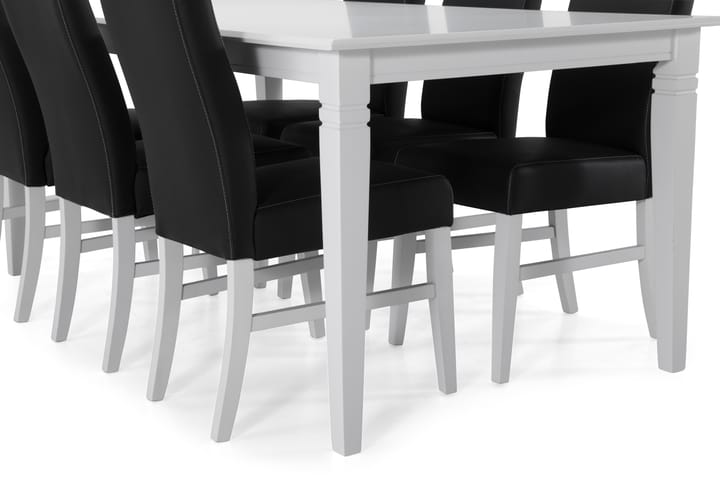 Ruokapöytä Twain 6 Max tuolia - Valkoinen/Musta - Huonekalut - Pöytä & ruokailuryhmä - Ruokailuryhmä