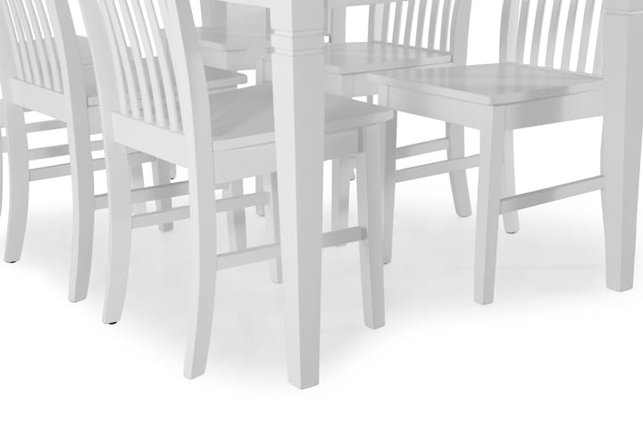 Ruokapöytä Twain 6 Milica tuolia - Valkoinen - Huonekalut - Pöytä & ruokailuryhmä - Ruokailuryhmä