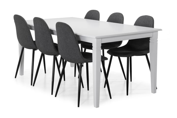 Ruokapöytä Twain 6 Naira tuolia - Harmaa/Musta - Huonekalut - Pöytä & ruokailuryhmä - Ruokailuryhmä