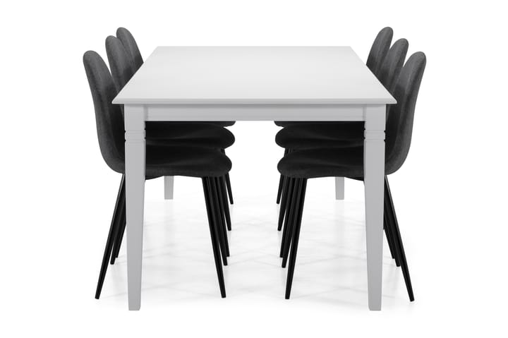 Ruokapöytä Twain 6 Naira tuolia - Harmaa/Musta - Huonekalut - Pöytä & ruokailuryhmä - Ruokailuryhmä