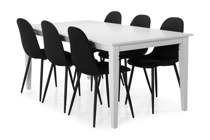 Ruokapöytä Twain 6 Naira tuolia - Musta - Huonekalut - Pöytä & ruokailuryhmä - Ruokailuryhmä