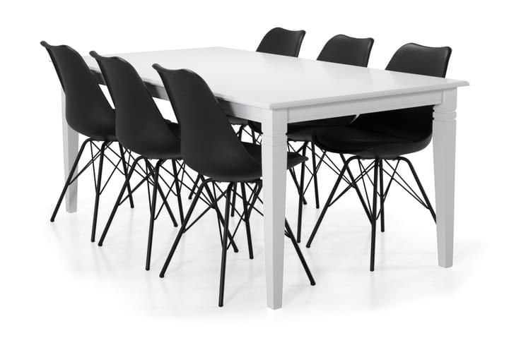 Ruokapöytä Twain 6 Scale tuolia - Musta - Huonekalut - Pöydät & ruokailuryhmät - Ruokailuryhmä