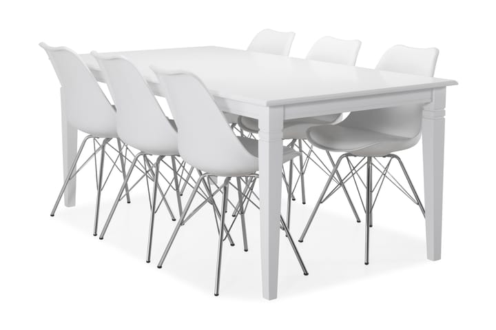 Ruokapöytä Twain 6 Scale tuolia - Valkoinen/Kromi - Huonekalut - Pöydät & ruokailuryhmät - Ruokapöydät & keittiön pöydät