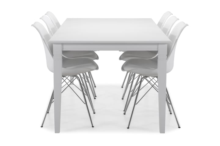 Ruokapöytä Twain 6 Scale tuolia - Valkoinen/Kromi - Huonekalut - Pöydät & ruokailuryhmät - Ruokailuryhmä