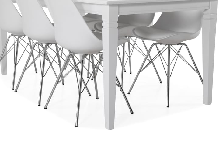 Ruokapöytä Twain 6 Scale tuolia - Valkoinen/Kromi - Huonekalut - Pöydät & ruokailuryhmät - Ruokailuryhmä
