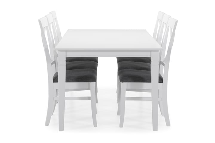 Ruokapöytä Twain 6 Twain tuolia - Valkoinen - Huonekalut - Pöydät & ruokailuryhmät - Ruokailuryhmä