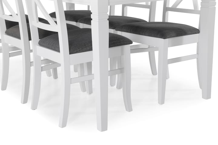 Ruokapöytä Twain 6 Twain tuolia - Valkoinen - Huonekalut - Pöydät & ruokailuryhmät - Ruokailuryhmä