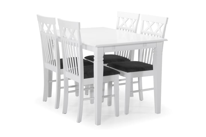 Ruokapöytä Twain Jatkettava 120 cm - Valkoinen/Musta - Huonekalut - Pöytä & ruokailuryhmä - Ruokapöydät & keittiön pöydät