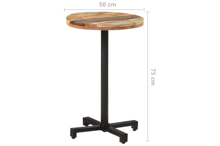 Bistropöytä pyöreä Ø50x75 cm kierrätetty täyspuu - Huonekalut - Pöytä & ruokailuryhmä - Ruokapöydät & keittiön pöydät