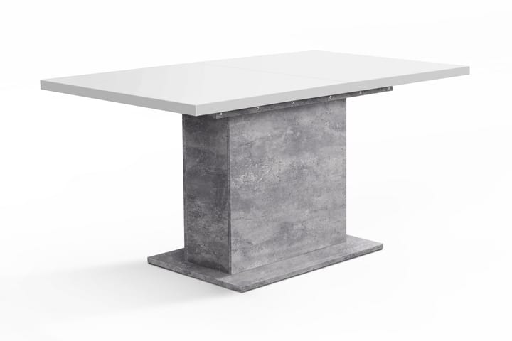 Jatkettava pöytä Energlyn 160 cm - Valkoinen/Harmaa - Huonekalut - Pöydät & ruokailuryhmät - Ruokapöydät & keittiön pöydät