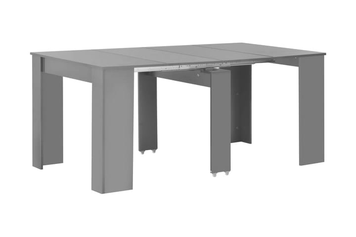 Jatkettava ruokapöytä korkeakiilto harmaa 175x90x75 cm - Harmaa - Huonekalut - Pöydät & ruokailuryhmät - Ruokapöydät & keittiön pöydät