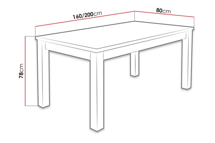 Jatkettava Ruokapöytä Tabell 160x80x78 cm - Wenge - Huonekalut - Pöytä & ruokailuryhmä - Ruokapöydät & keittiön pöydät