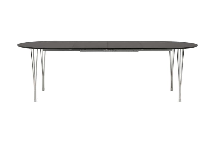 Pöytä Sterling Jatkettava 160 cm Ovaali - Musta/Kromi - Huonekalut - Pöytä & ruokailuryhmä - Ruokapöydät & keittiön pöydät