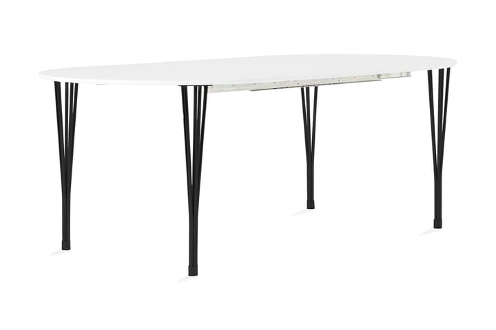 Pöytä Sterling Jatkettava 160 cm Ovaali - Valkoinen/Musta - Huonekalut - Pöydät & ruokailuryhmät - Ruokapöydät & keittiön pöydät
