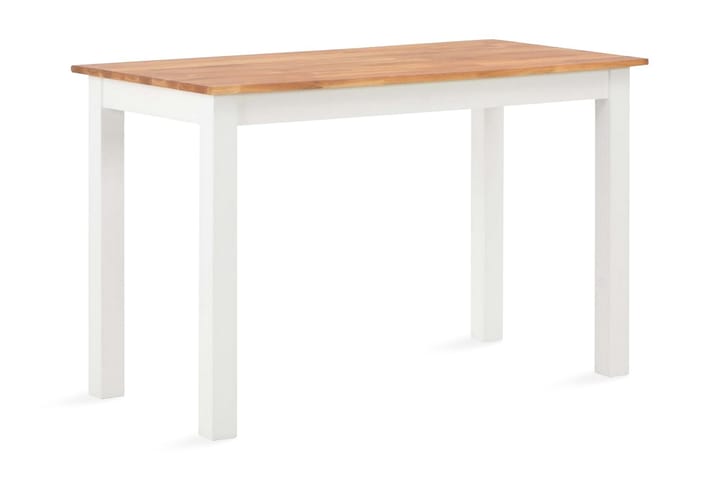 Ruokapöytä 120x60x74 cm täysi tammi - Valkoinen - Huonekalut - Pöydät & ruokailuryhmät - Ruokapöydät & keittiön pöydät