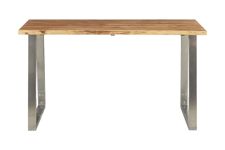 Ruokapöytä 140x80x75cm täysi akaasiapuu & ruostumaton teräs - Ruskea - Huonekalut - Pöytä & ruokailuryhmä - Ruokapöydät & keittiön pöydät