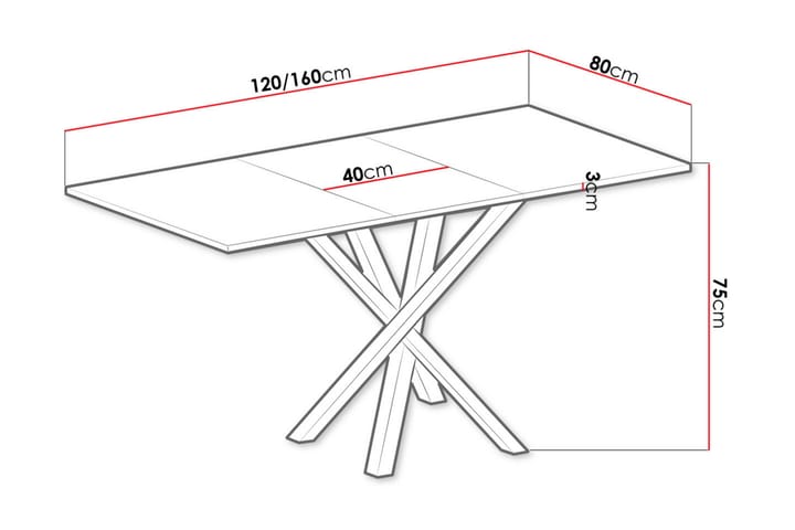 Ruokapöytä 160 cm - Musta - Huonekalut - Pöydät & ruokailuryhmät - Ruokapöydät & keittiön pöydät