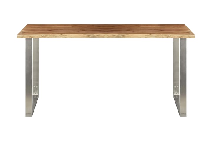 Ruokapöytä 160x80x75cm täysi akaasiapuu & ruostumaton teräs - Ruskea - Huonekalut - Pöydät & ruokailuryhmät - Ruokapöydät & keittiön pöydät