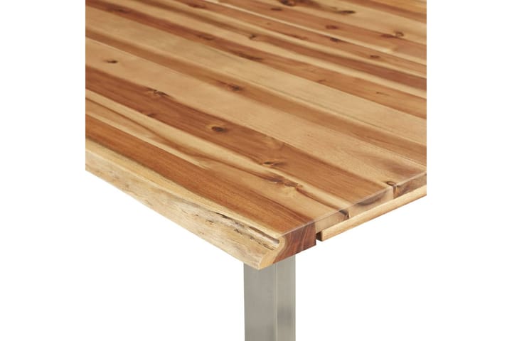 Ruokapöytä 160x80x75cm täysi akaasiapuu & ruostumaton teräs - Ruskea - Huonekalut - Pöydät & ruokailuryhmät - Ruokapöydät & keittiön pöydät