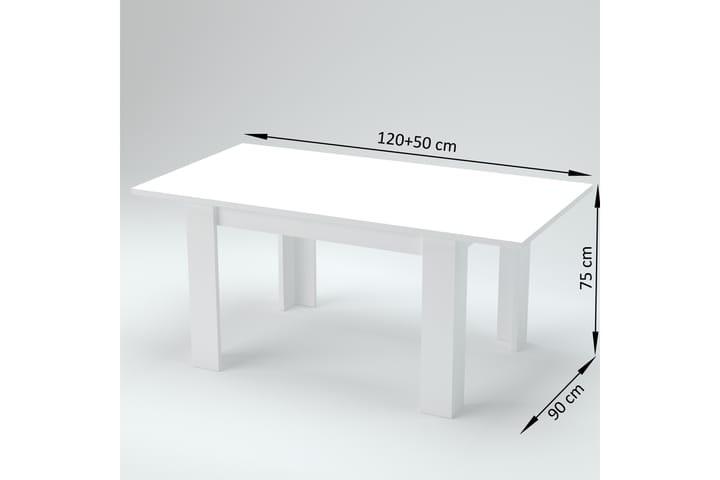Ruokapöytä Ajesa Jatkettava 120 cm - Sementinharmaa - Huonekalut - Pöytä & ruokailuryhmä - Ruokapöydät & keittiön pöydät