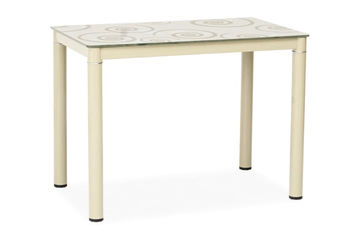 Ruokapöytä Alatao 100 cm - Lasi/Beige - Huonekalut - Pöydät & ruokailuryhmät - Ruokapöydät & keittiön pöydät