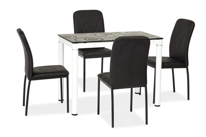 Ruokapöytä Alatao 100 cm - Lasi/Musta/Valkoinen - Huonekalut - Pöytä & ruokailuryhmä - Ruokapöydät & keittiön pöydät