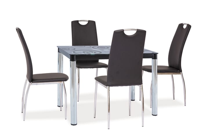 Ruokapöytä Alatao 100 cm - Lasi/Valkoinen - Huonekalut - Pöydät & ruokailuryhmät - Ruokapöydät & keittiön pöydät