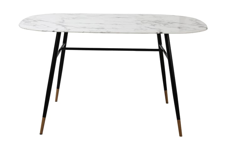 Ruokapöytä Alsfeld 140 cm - Marmori/Valkoinen/Musta - Huonekalut - Pöytä & ruokailuryhmä - Ruokapöydät & keittiön pöydät