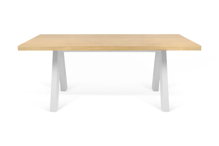 Ruokapöytä Apex 200 cm - Valkoinen/Puu/Luonnonväri - Huonekalut - Pöydät & ruokailuryhmät - Ruokapöydät & keittiön pöydät