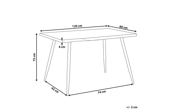 Ruokapöytä Biscot 120 cm - Vaaleanruskea / musta - Huonekalut - Pöytä & ruokailuryhmä - Ruokapöydät & keittiön pöydät
