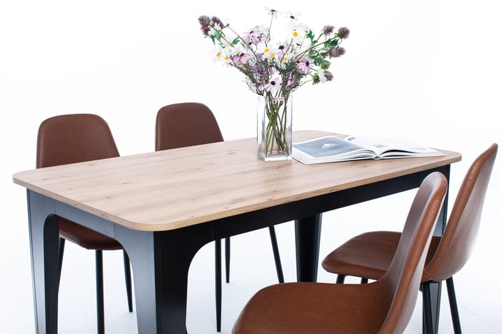 Ruokapöytä Boice 120 cm - Luonnonväri/Musta - Huonekalut - Pöytä & ruokailuryhmä - Ruokapöydät & keittiön pöydät