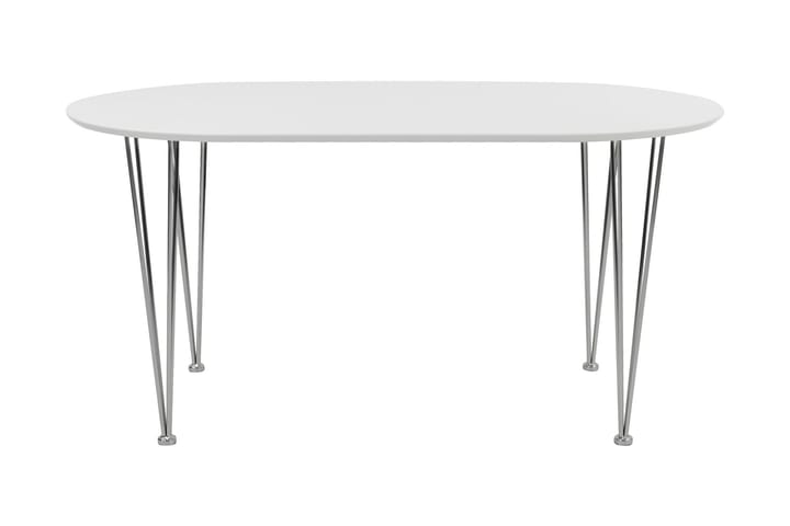 Ruokapöytä Canticum 150 cm Ovaali - Valkoinen/Kromi - Huonekalut - Pöytä & ruokailuryhmä - Ruokapöydät & keittiön pöydät