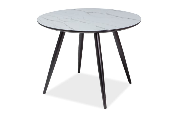 Ruokapöytä Caxixa 100 cm Pyöreä - Lasi/Valkoinen/Musta - Huonekalut - Pöydät & ruokailuryhmät - Ruokapöydät & keittiön pöydät