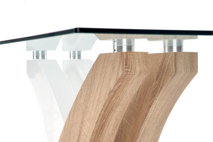 Ruokapöytä Charlsetta 160 cm - Valkoinen/Tammi - Huonekalut - Pöytä & ruokailuryhmä - Ruokapöydät & keittiön pöydät