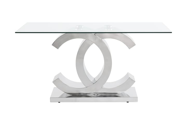 Ruokapöytä Decora 150 cm - Ruostumaton/Lasi/Läpinäkyvä - Huonekalut - Pöydät & ruokailuryhmät - Ruokapöydät & keittiön pöydät