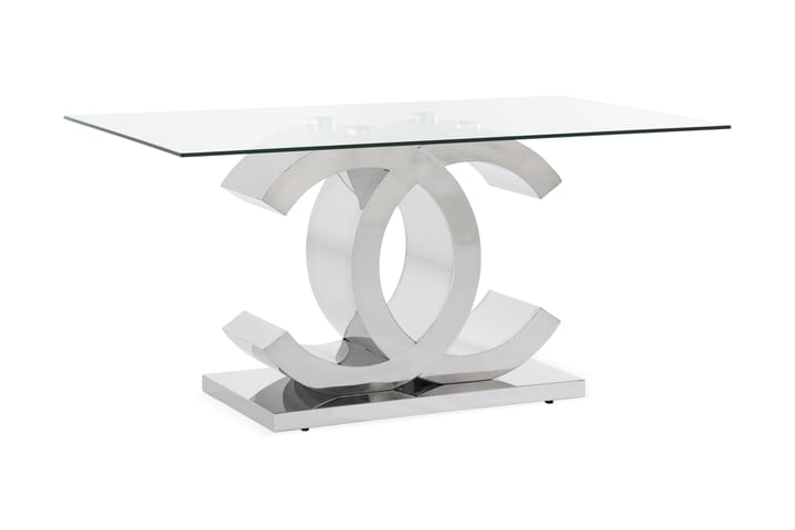 Ruokapöytä Decora 150 cm - Ruostumaton/Lasi/Läpinäkyvä - Huonekalut - Pöydät - Ruokapöydät & keittiön pöydät