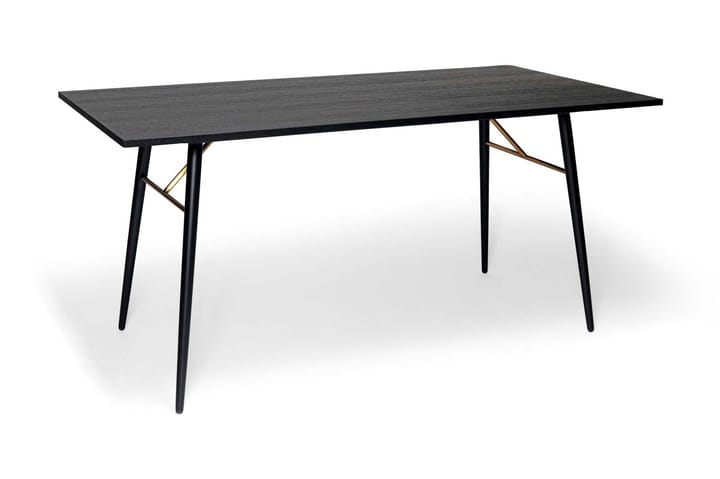 Ruokapöytä Duda 160 cm - Musta/Messinki - Huonekalut - Pöydät & ruokailuryhmät - Ruokapöydät & keittiön pöydät