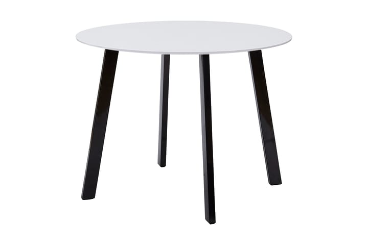 Ruokapöytä Eli 90 cm Pyöreä - Valkoinen/Musta - Huonekalut - Pöytä & ruokailuryhmä - Ruokapöydät & keittiön pöydät