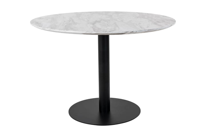 Ruokapöytä Emington 110 cm Pyöreä - Valkoinen / musta - Huonekalut - Pöytä & ruokailuryhmä - Ruokapöydät & keittiön pöydät