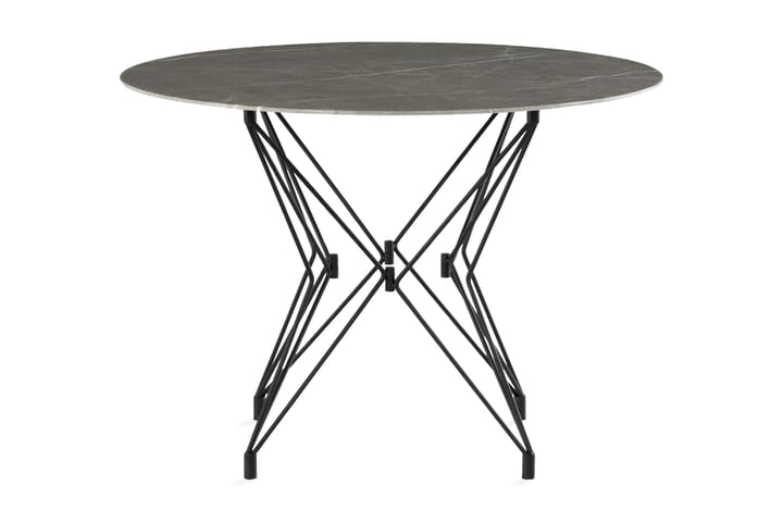 Ruokapöytä Flinthill 160 cm pyöreä - Harmaa / Musta - Huonekalut - Pöytä & ruokailuryhmä - Ruokapöydät & keittiön pöydät