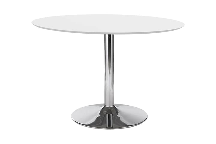 Ruokapöytä Ibizar 110 cm Pyöreä - Valkoinen/Kromi - Huonekalut - Pöydät & ruokailuryhmät - Ruokapöydät & keittiön pöydät