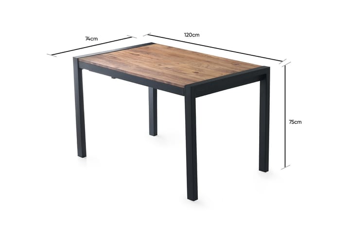 Ruokapöytä Jatkettava Joales 120 cm - Luonnonväri/Musta - Huonekalut - Pöytä & ruokailuryhmä - Ruokapöydät & keittiön pöydät