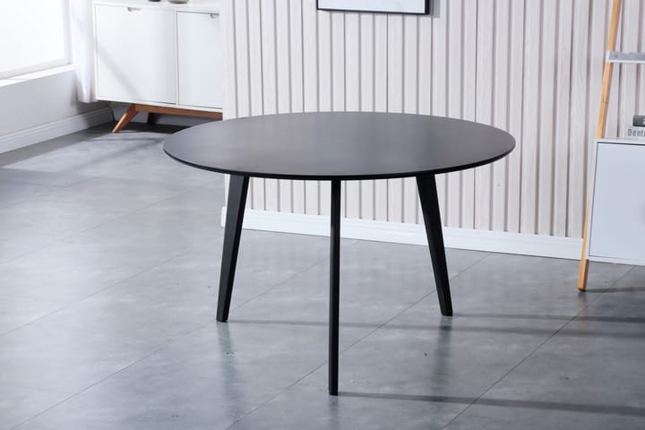 Ruokapöytä Jens-120 Pyöreä Musta - Kodintekstiilit - Matot - Moderni matto - Villamatto