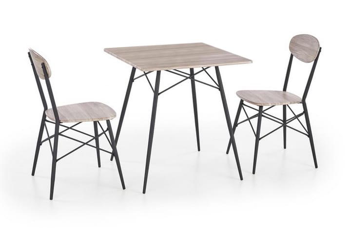 Ruokapöytä Kenley 70x70 cm - Tammi/Musta - Huonekalut - Pöydät & ruokailuryhmät - Ruokapöydät & keittiön pöydät